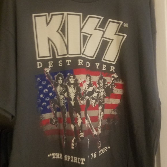 KISS Destroyer spirit of '76 T-shirt charcoal gray soft. Vintage!! - Picture 5 of 8
